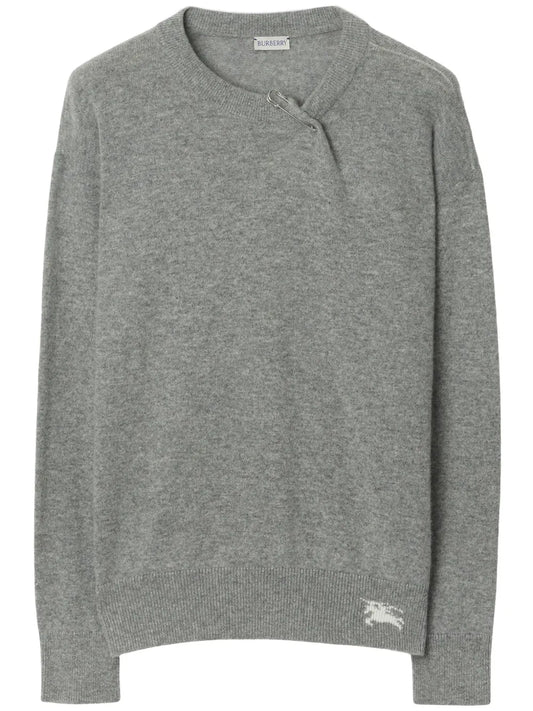 Equestrian Knight-Embroidered Crew-Neck Jumper