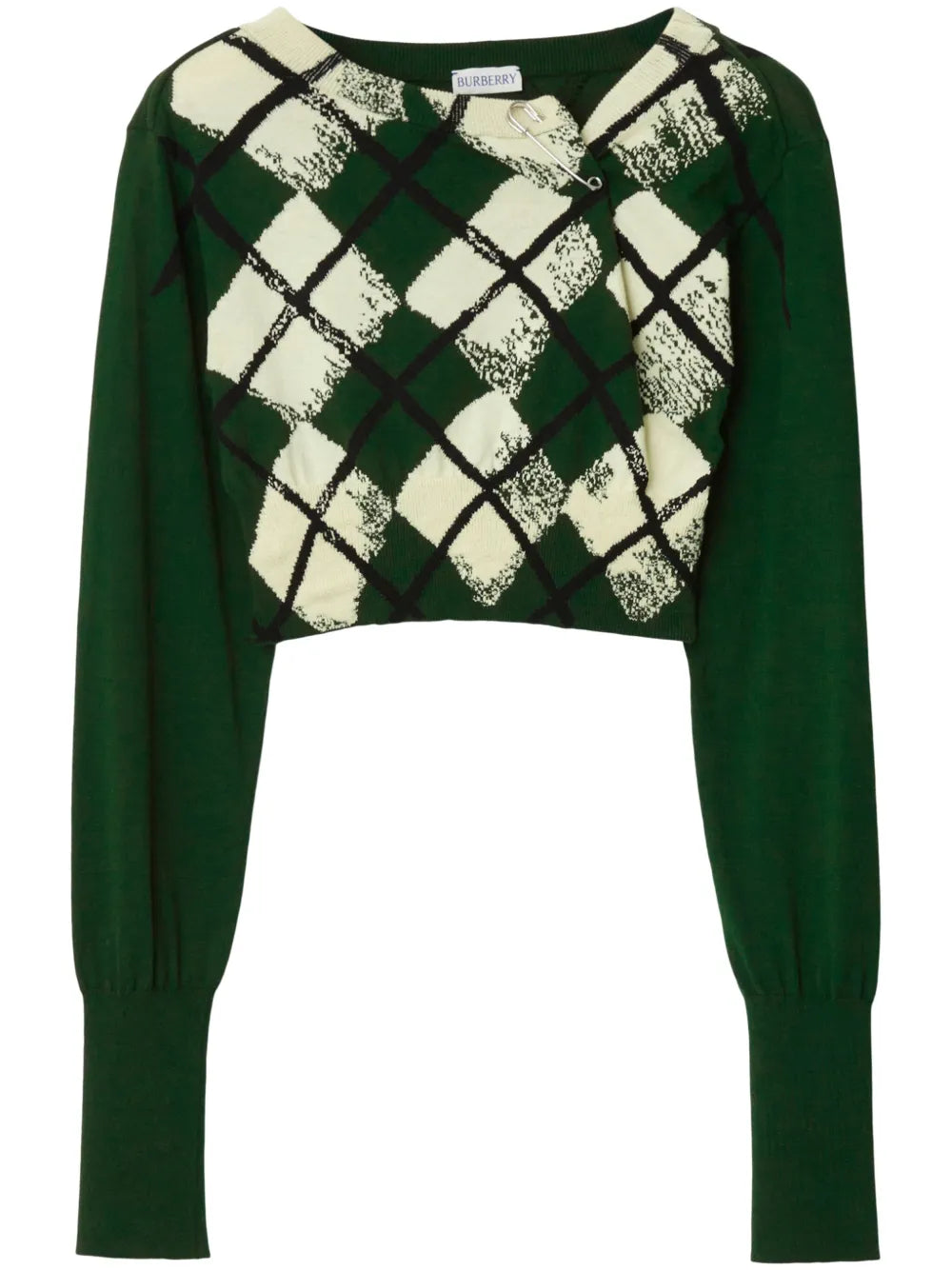 Argyle Fine-Knit Cropped Jumper