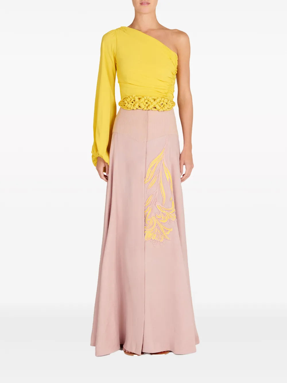 Oriana Ruched-Bodice Blouse