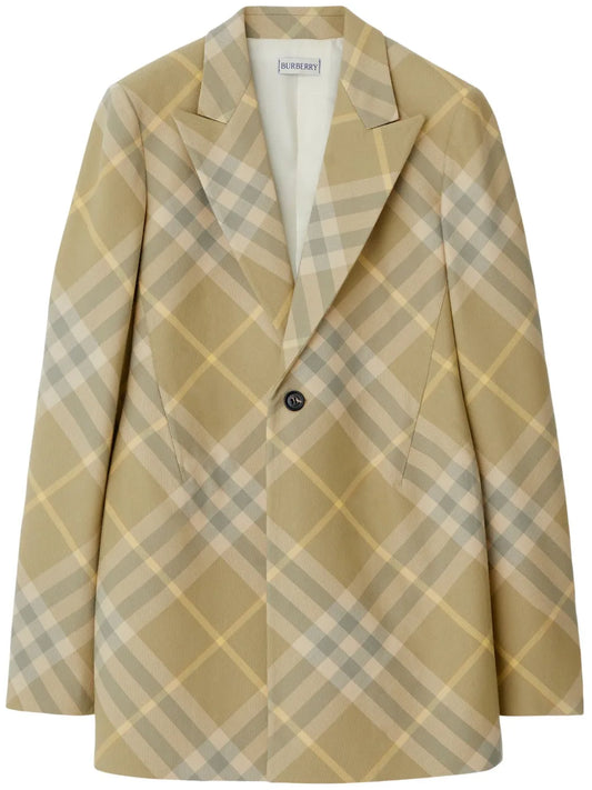 Checked Tailored Single-Breasted Blazer