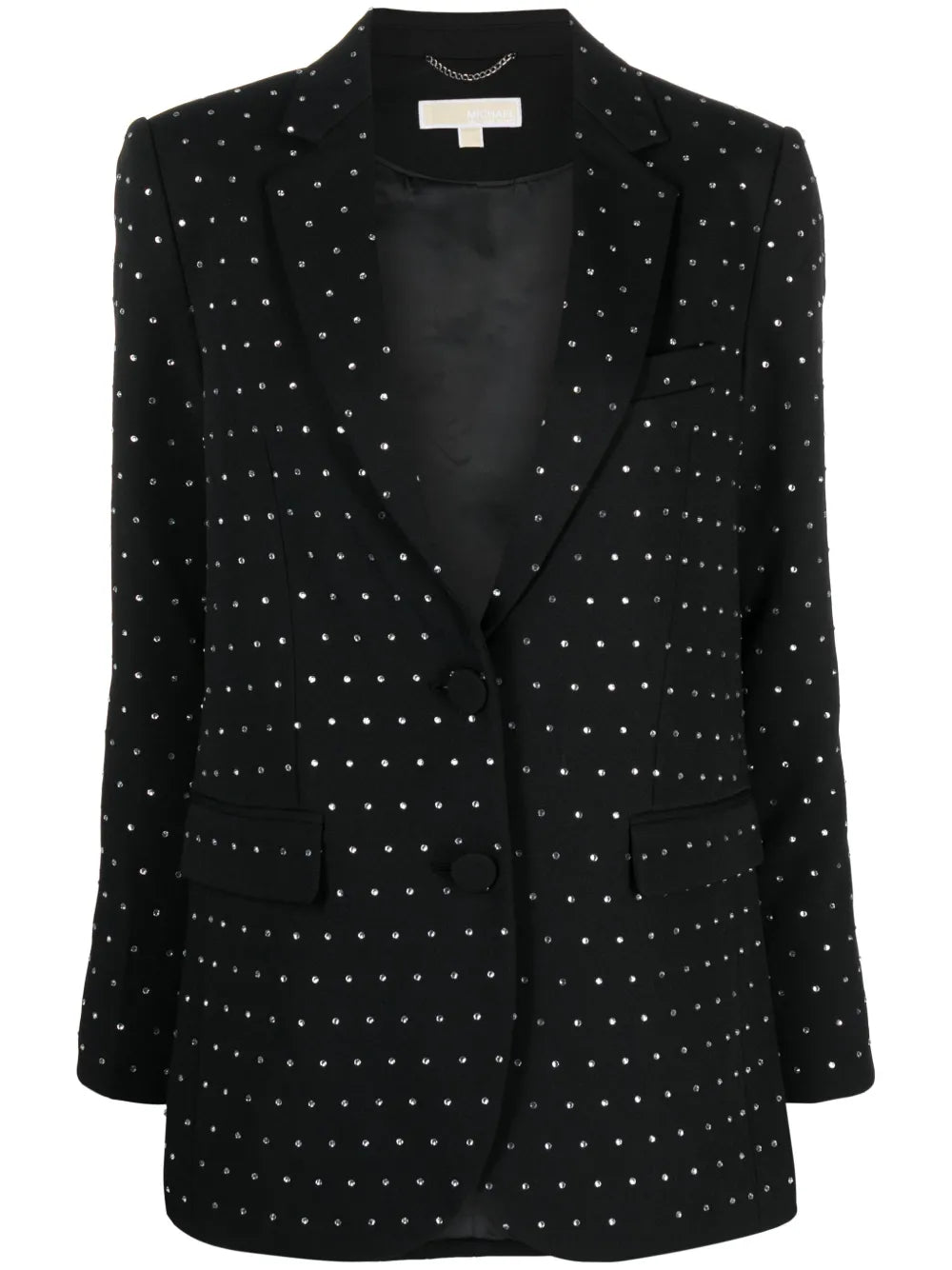 Crystal-Embellished Single-Breasted Blazer