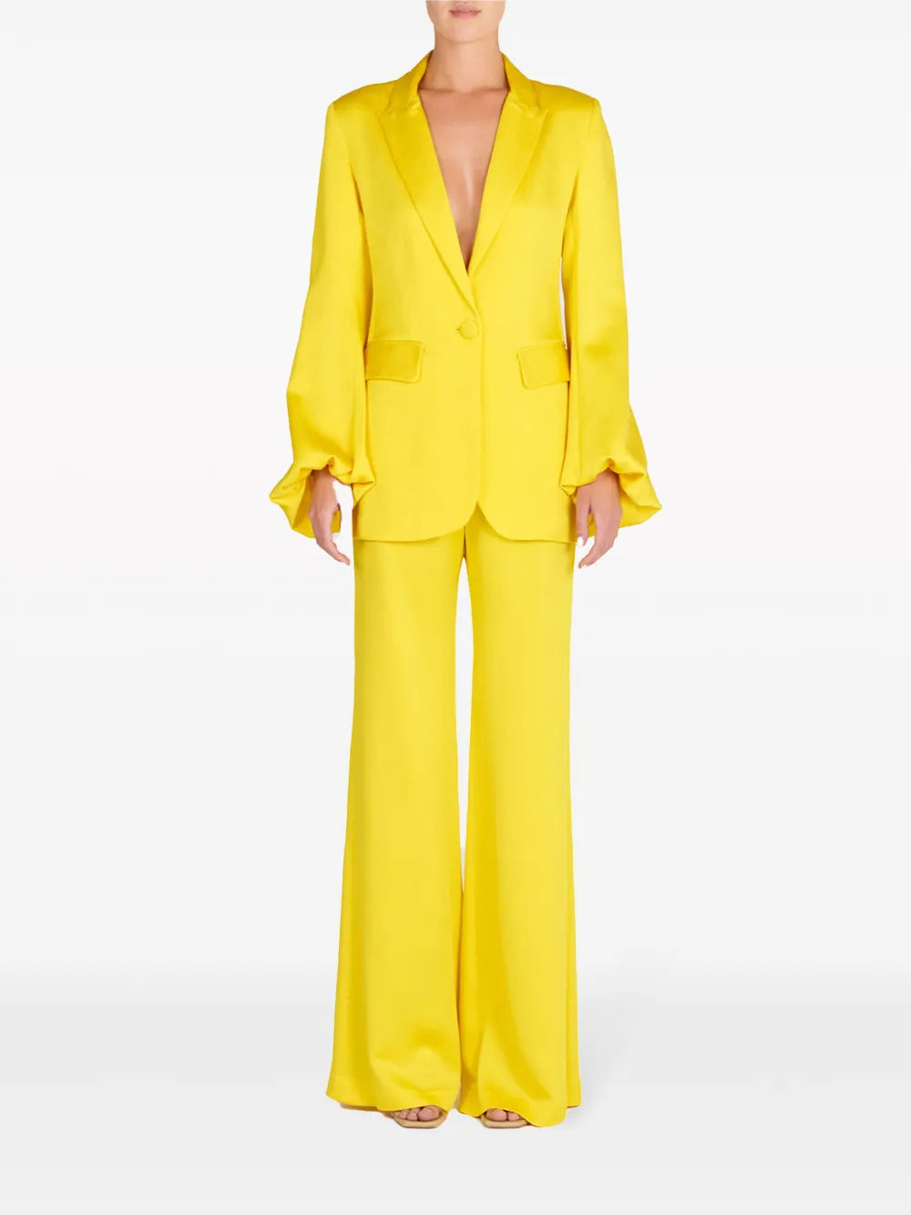 Coco Satin Single-Breasted Blazer