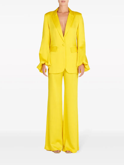 Coco Satin Single-Breasted Blazer
