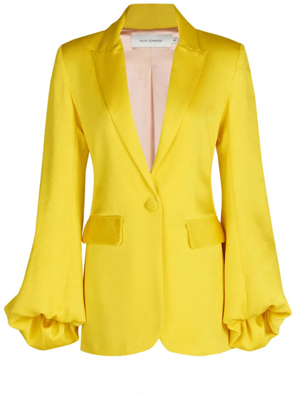 Coco Satin Single-Breasted Blazer