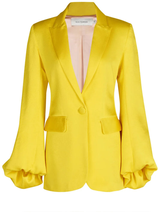 Coco Satin Single-Breasted Blazer