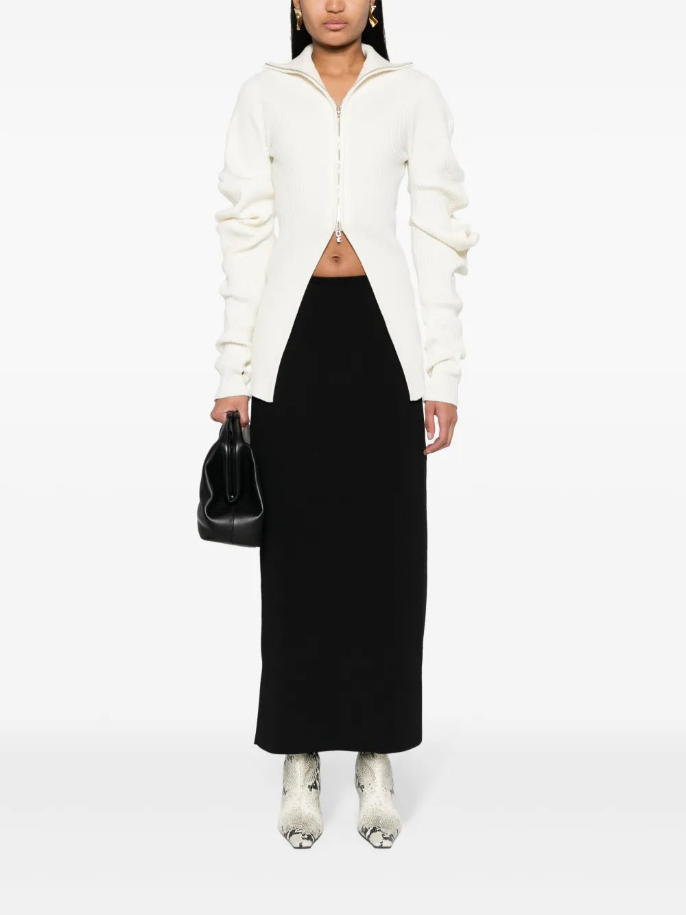 Mid-Rise Straight Midi Skirt