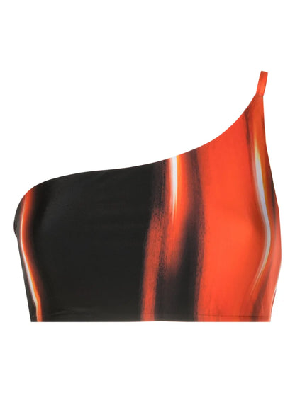 Tow-Tone One-Shoulder Bikini Top