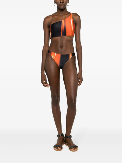 Tow-Tone One-Shoulder Bikini Top