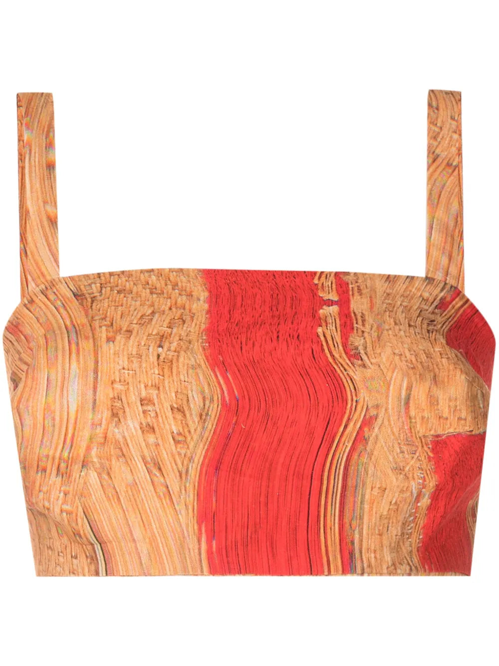 Trompe L'Oeil-Print Cropped Top
