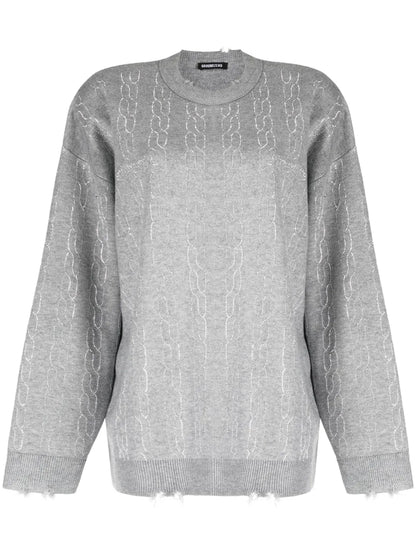 Graphic-Print Distressed-Finish Jumper