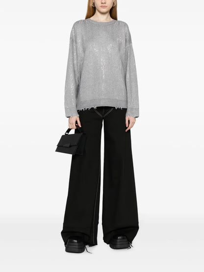 Graphic-Print Distressed-Finish Jumper