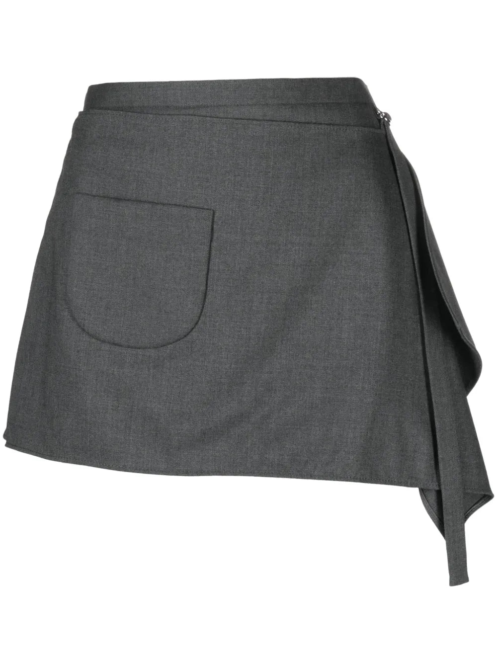 Draped Virgin Wool-Blend Mini Skirt