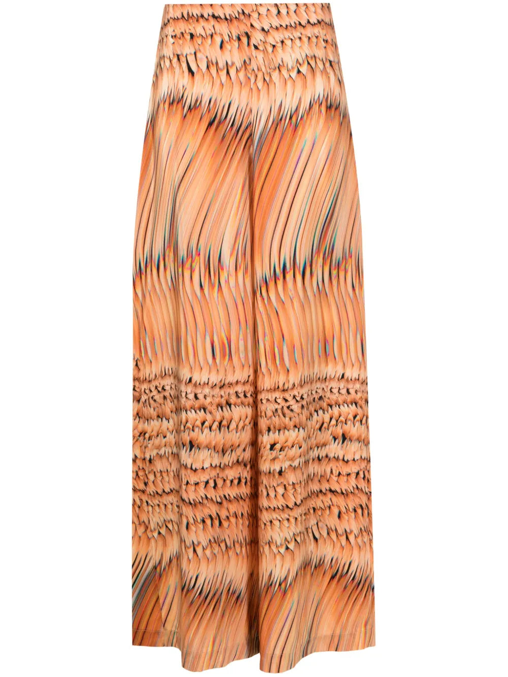 Warped-Print Palazzo Pants
