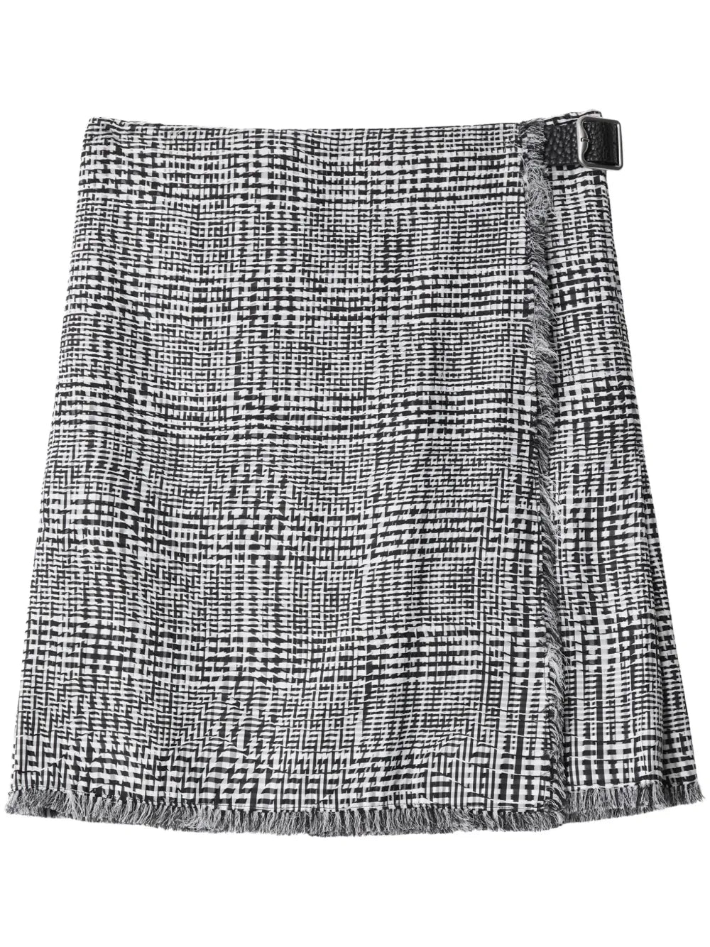 Plaid-Check Fringed Miniskirt