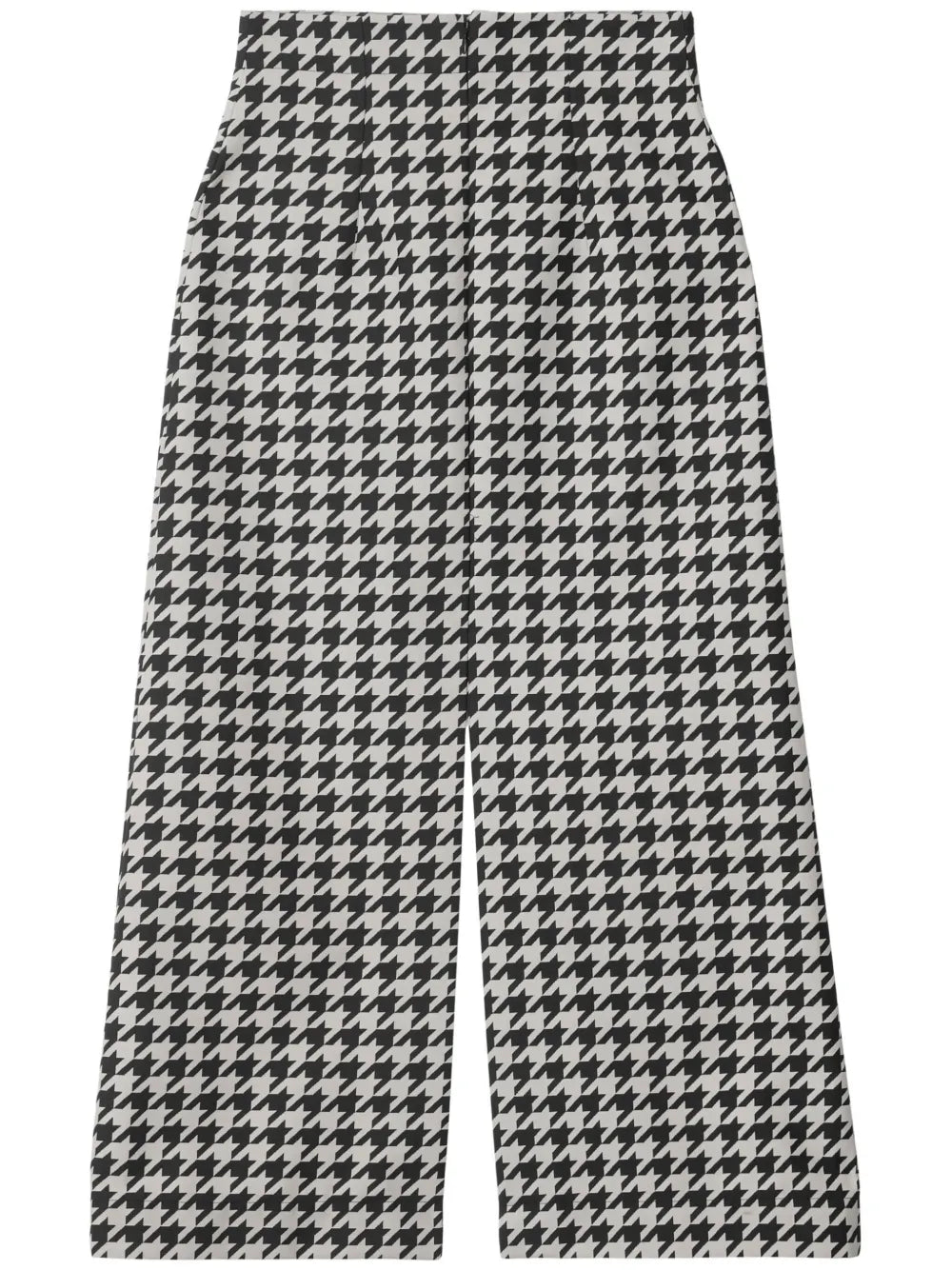 Houndstooth-Pattern Gabardine Cropped Trousers