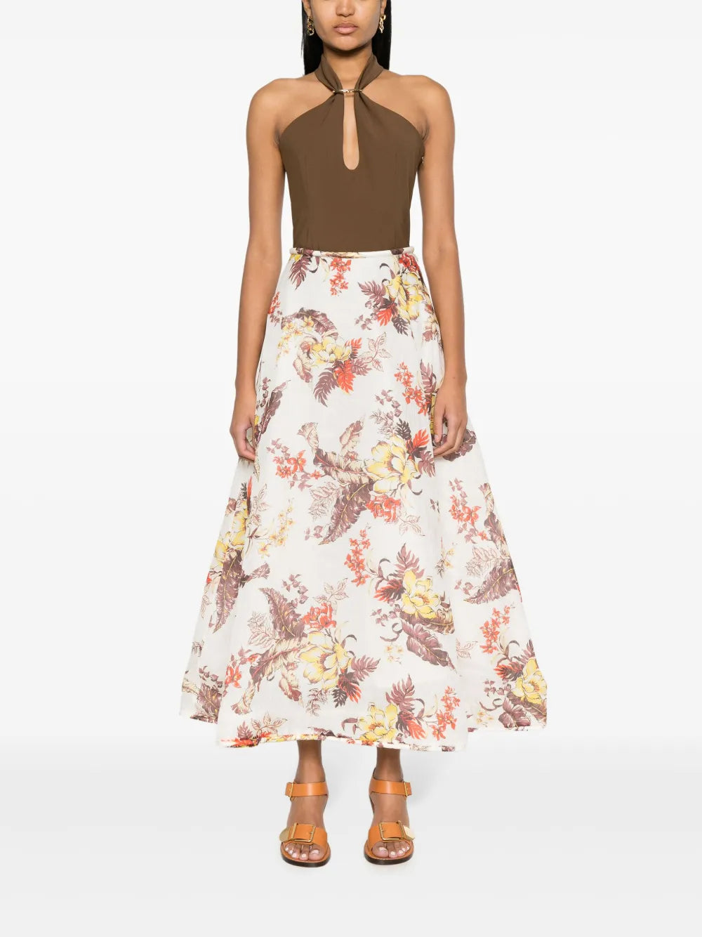 Matchmaker Floral-Print A-Line Skirt