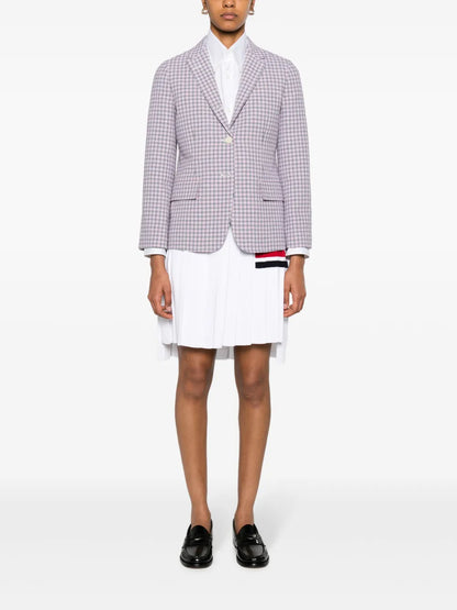 Check Crepe Single-Breasted Blazer