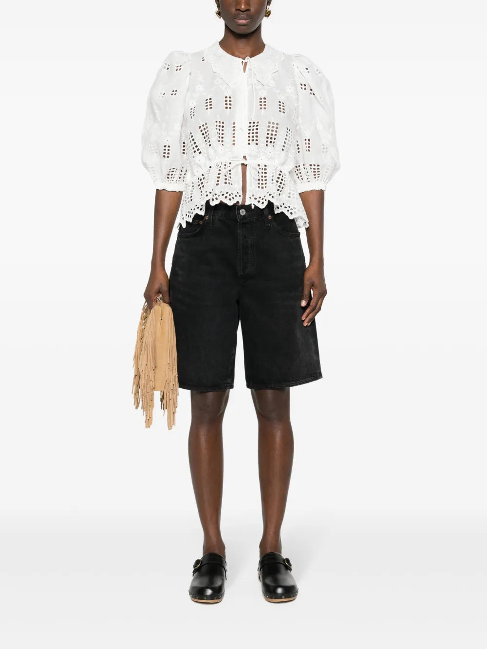 Broderie-Anglaise Short-Sleeve Shirt