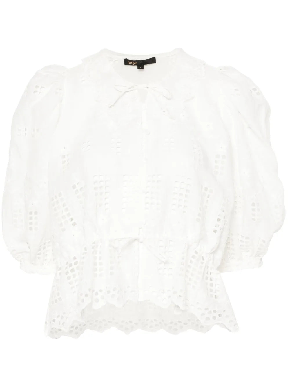 Broderie-Anglaise Short-Sleeve Shirt