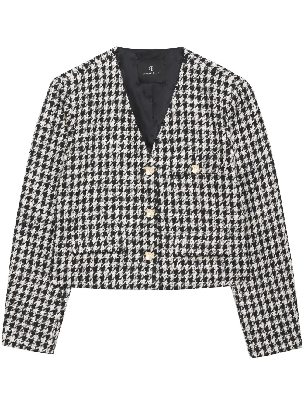 Cara Houndstooth-Pattern Blazer