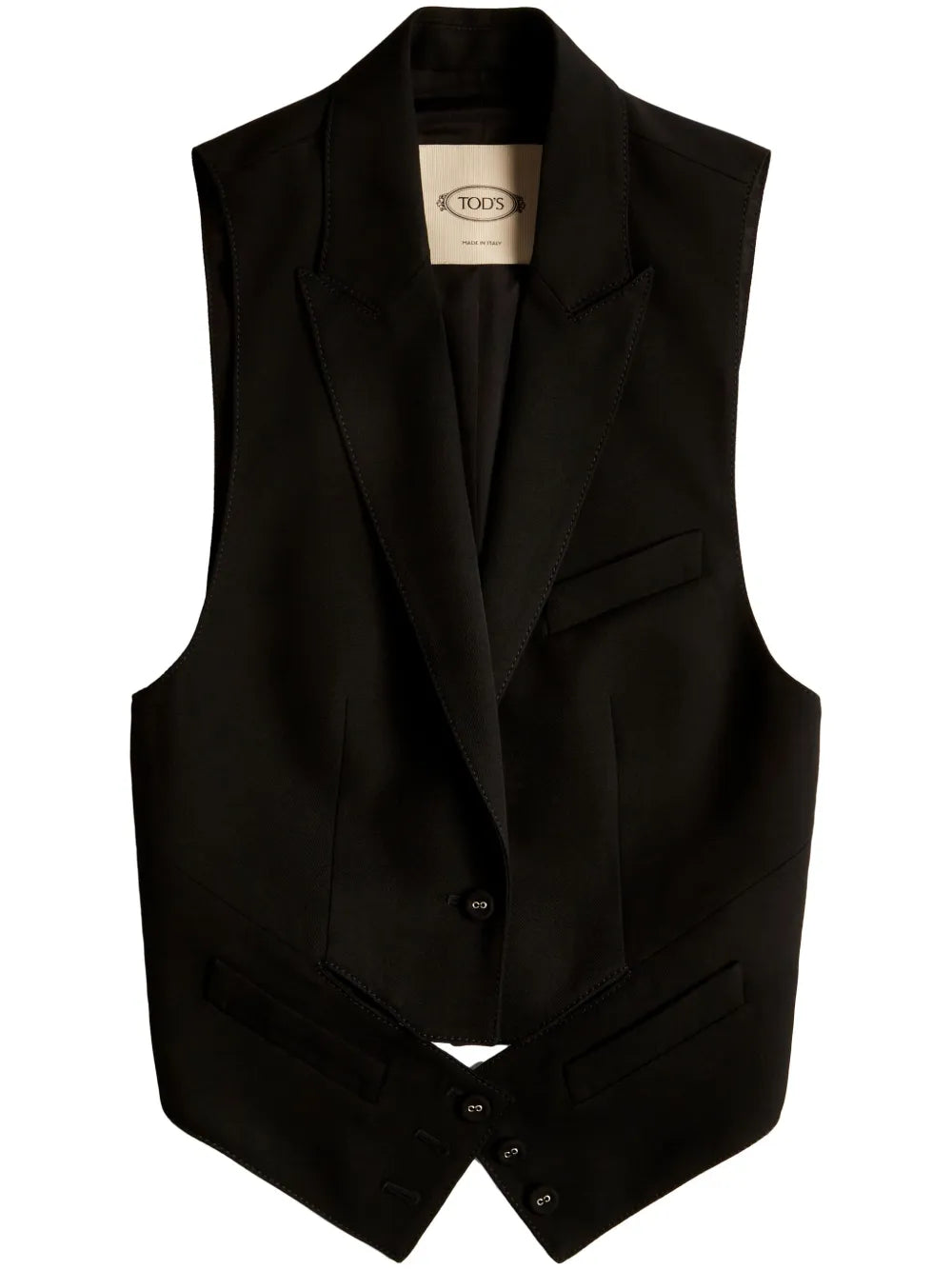 Belted Virgin Wool Waistcoat