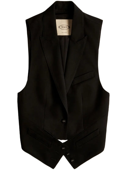 Belted Virgin Wool Waistcoat