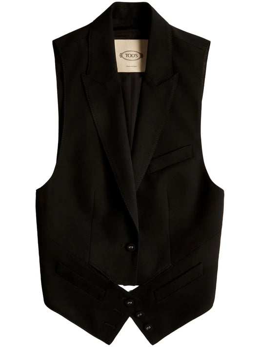 Belted Virgin Wool Waistcoat