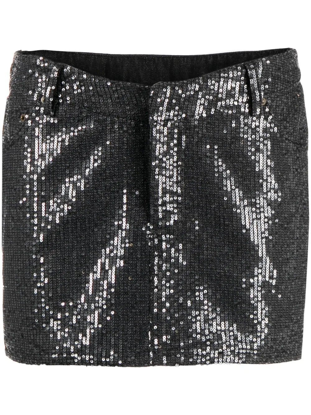 Sequin Twill Mini Skirt