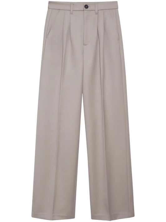 Carrie Pressed-Crease Tailored Trousers