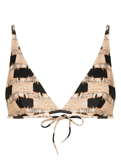 Trompe L'Oeil-Print Triangle Bikini Top