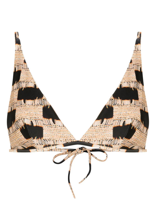 Trompe L'Oeil-Print Triangle Bikini Top