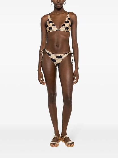 Trompe L'Oeil-Print Triangle Bikini Top