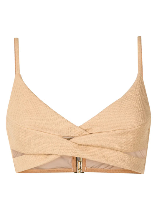 Textured Crossover Bikini Top