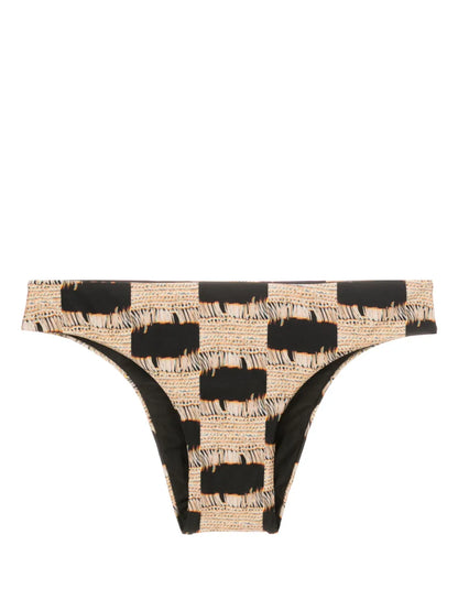 Trompe L'Oeil-Print Bikini Bottoms
