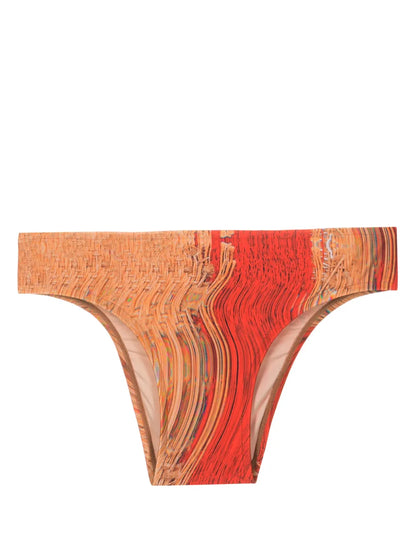 Warped-Print Bikini Bottoms