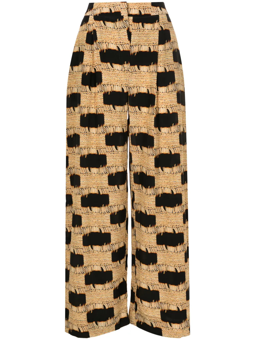 Trompe L'Oeil Print Silk Trousers