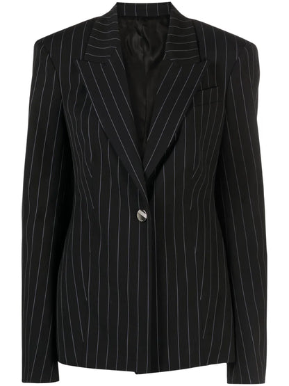 Glen Pinstripe Single-Breasted Blazer