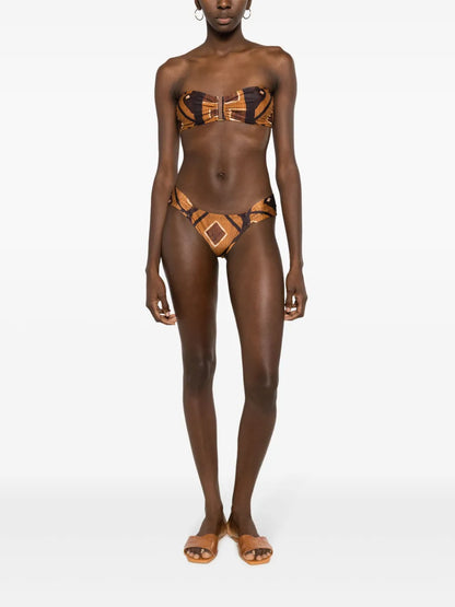 Rita Geometric-Print Bandeau Bikini Top