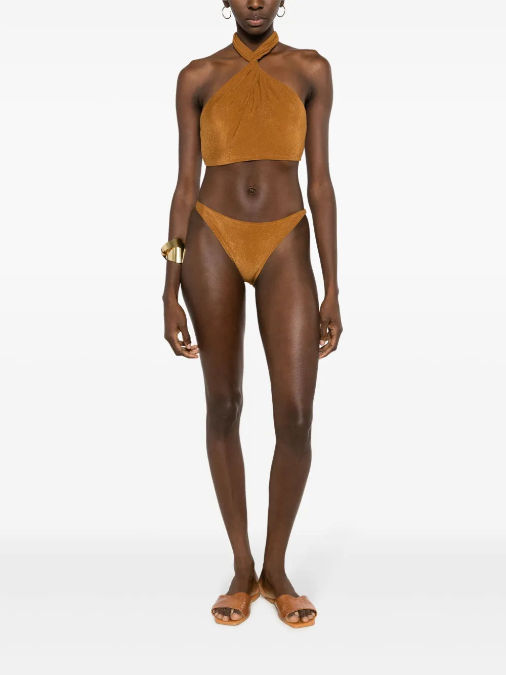 Textured Low-Rise Bikini Bottoms
