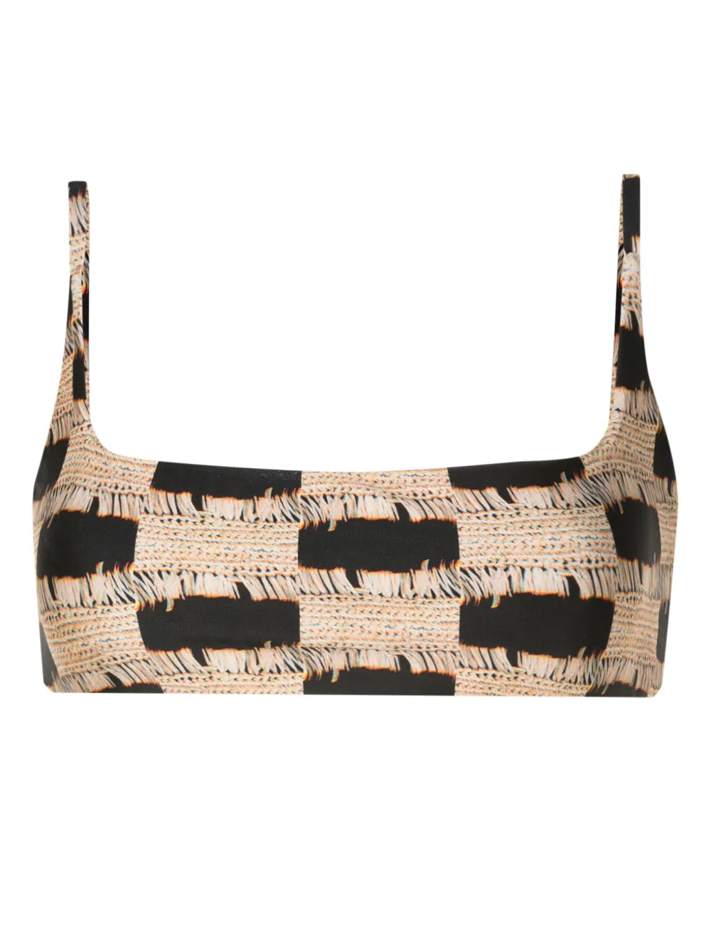Trompe L'Oeil-Print Bralette Bikini Top