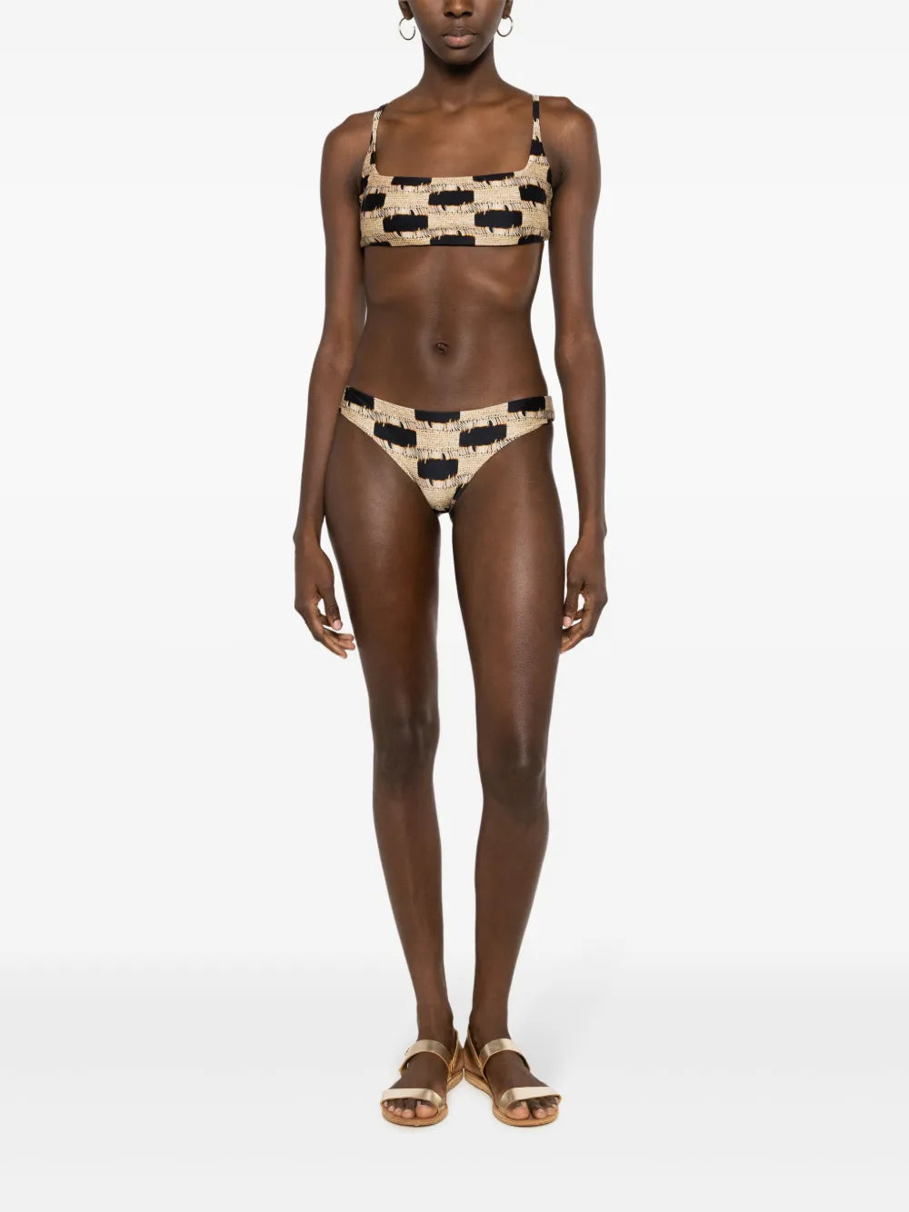 Trompe L'Oeil-Print Bralette Bikini Top