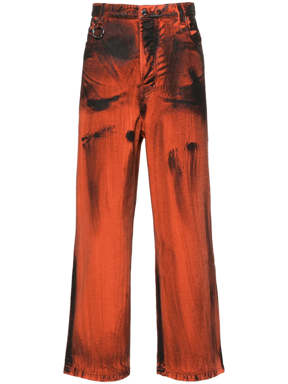 Side Denim Straight-Leg Jeans