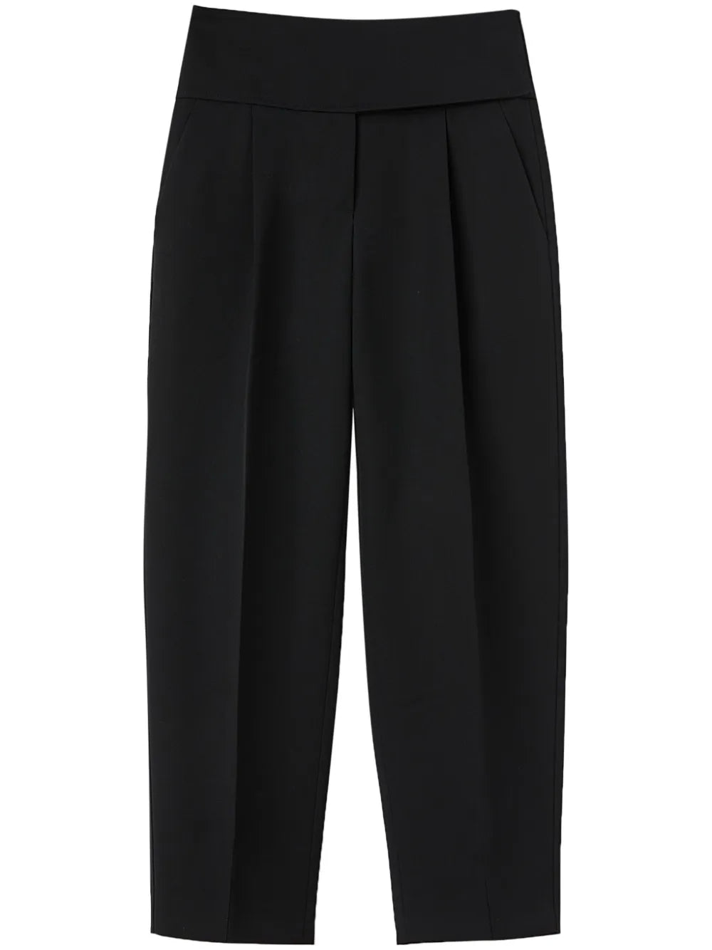 High-Waist Wool Cropped Trousers