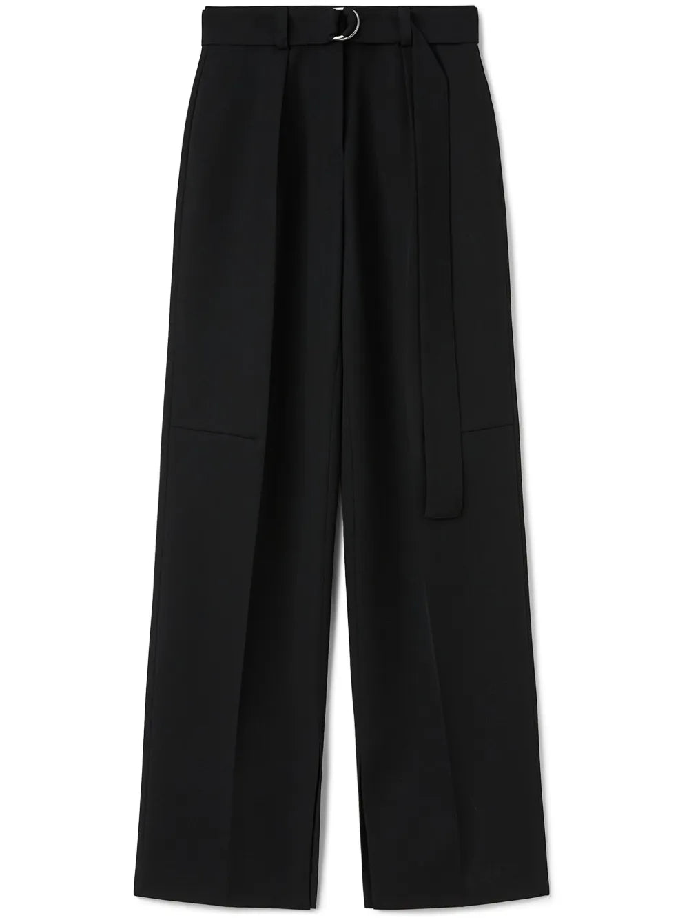 Belted Wool Wide-Leg Trousers