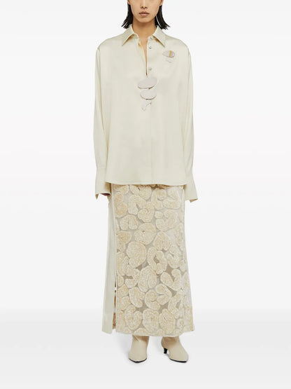 Pointed-Collar Satin Shirt