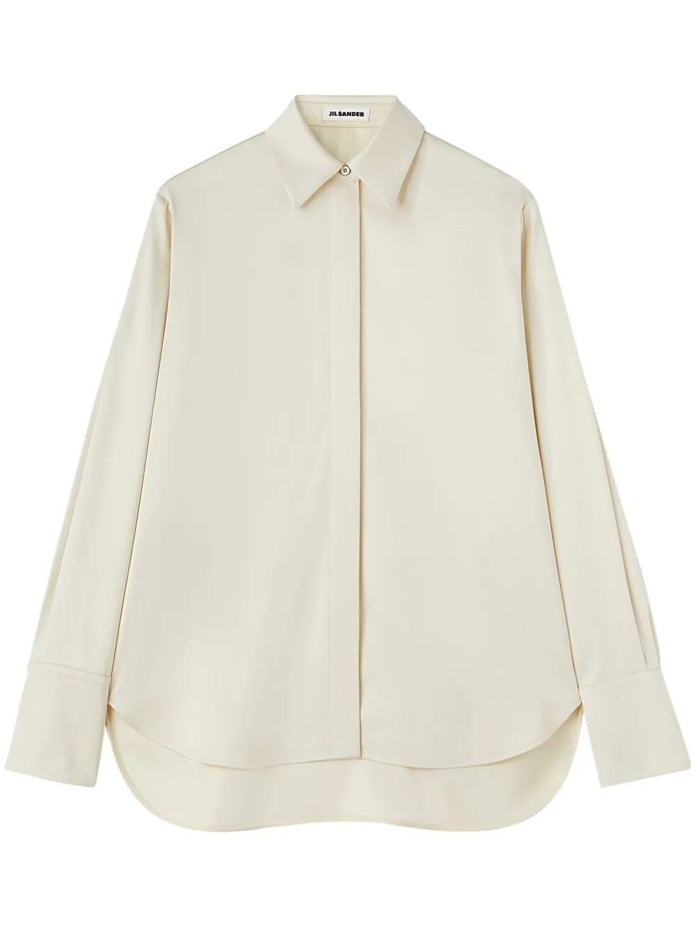 Pointed-Collar Satin Shirt