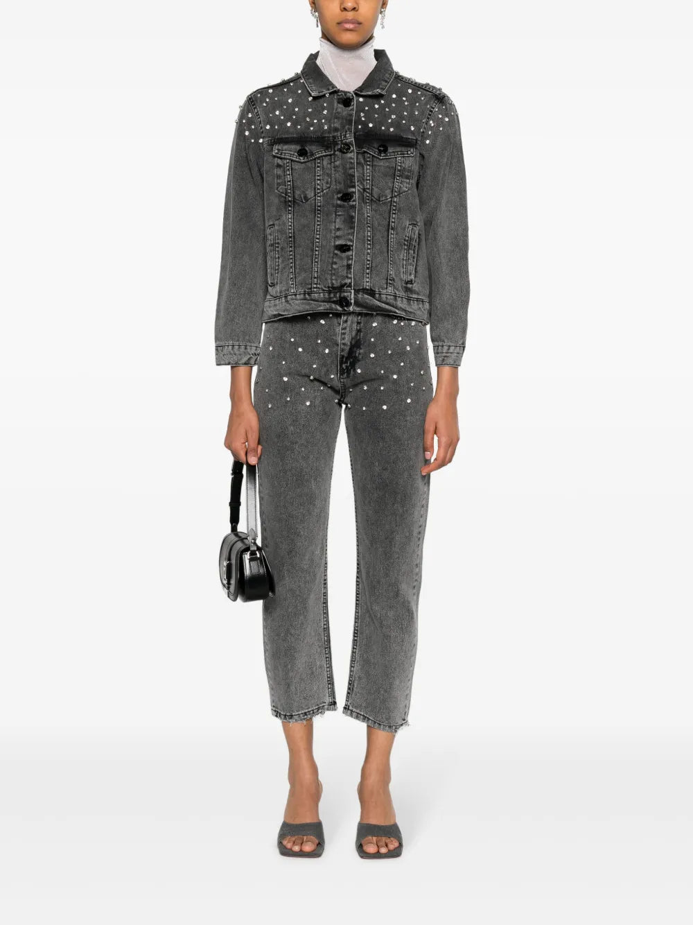 Crystal-Embellished Denim Jacket
