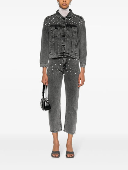 Crystal-Embellished Denim Jacket