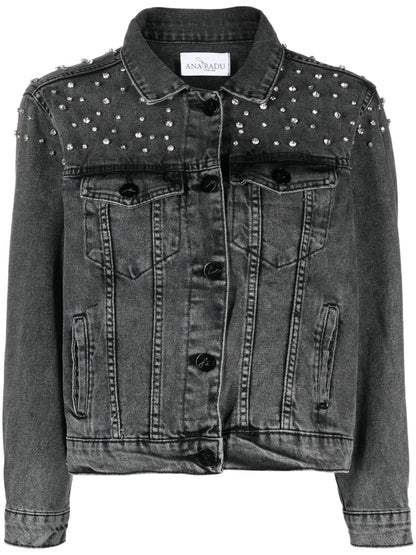 Crystal-Embellished Denim Jacket