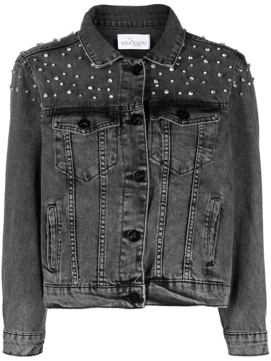 Crystal-Embellished Denim Jacket